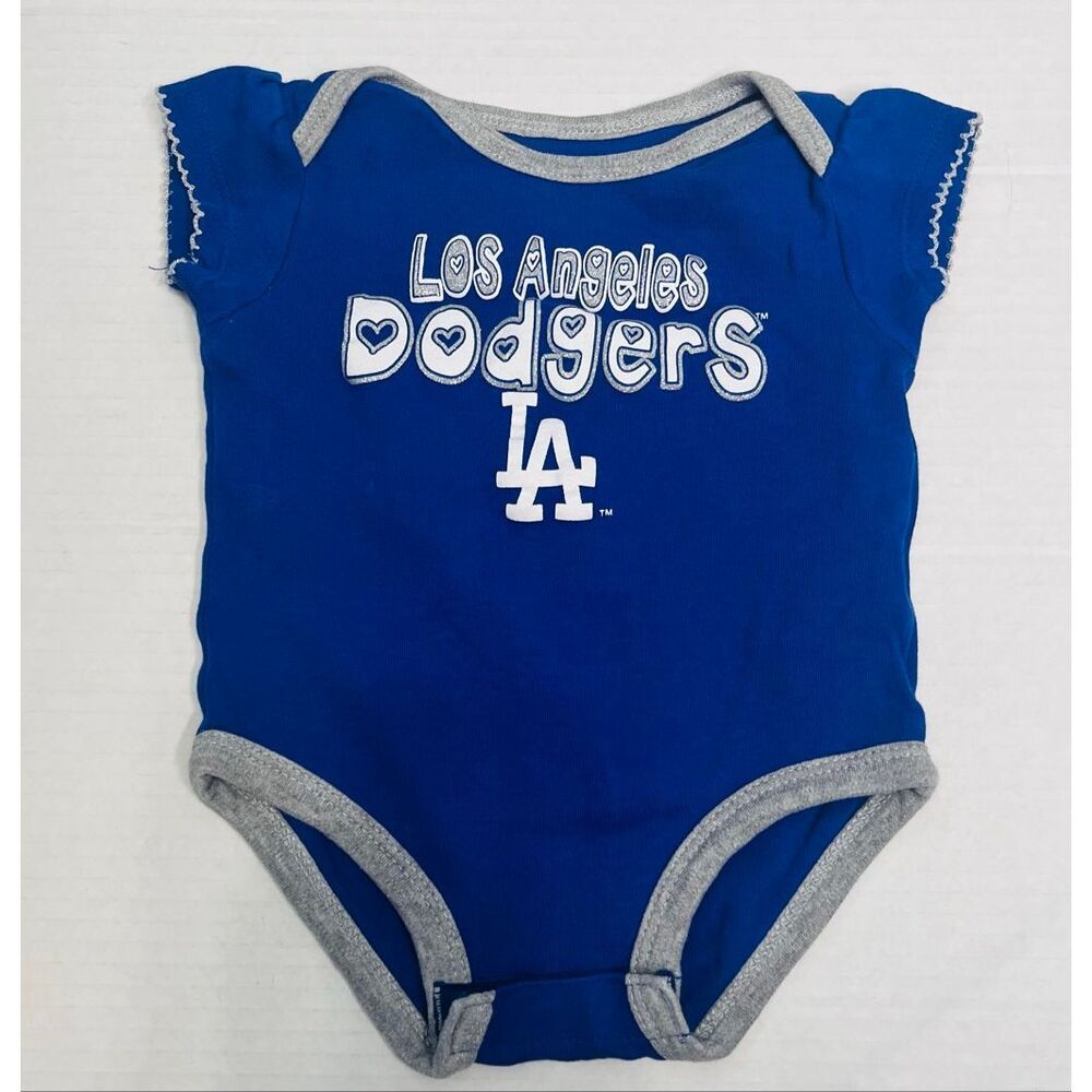 Genuine Merchandise MLB LA Dodgers Bodysuit   Blue With Gray Trim   Girls Size 3